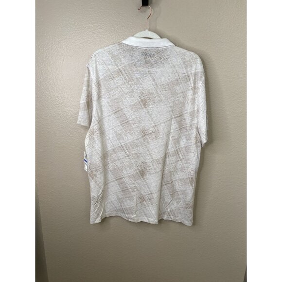 Alfani Mens Linen Stretch Polo Shirt Fresh Cement Design XL Comfortable NEW - Picture 7 of 8